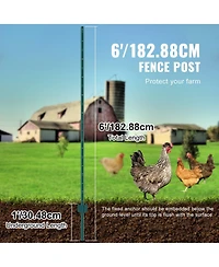 Sugift Fence Post, 10 Pack, U-Channel Heavy Duty Steel, for Garden and Lawn Use