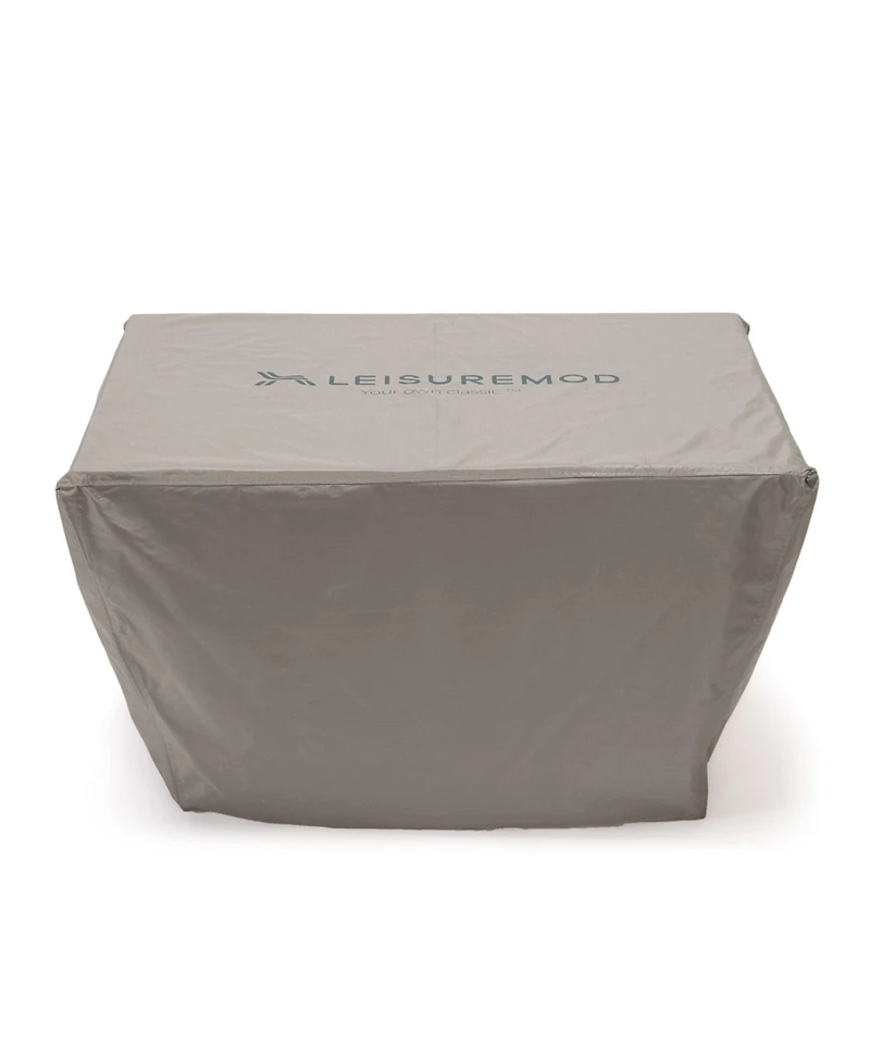 LeisureMod Modern Outdoor Home Decorative Furniture Protection Chelsea Waterproof Fabric Rectangle Fire Pit Table Cover