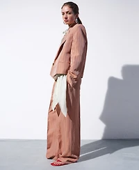 Selection Mango Women's Striped Linen Suit Pants