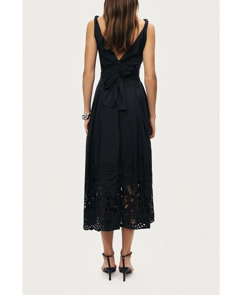 Nocturne Women's Sleeveless Embroidered Midi Dress