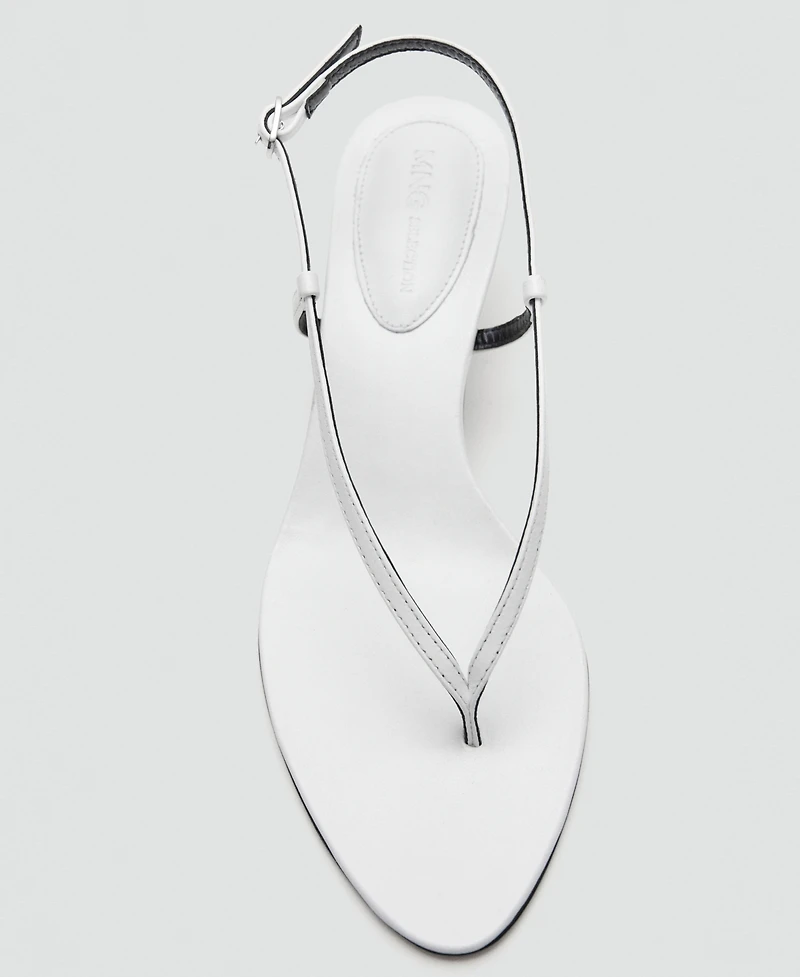 Selection Mango Women's Straps Heeled Leather Sandals