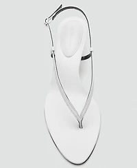 Selection Mango Women's Straps Heeled Leather Sandals