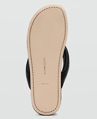 Selection Mango Women's Padded Leather Strap Sandals