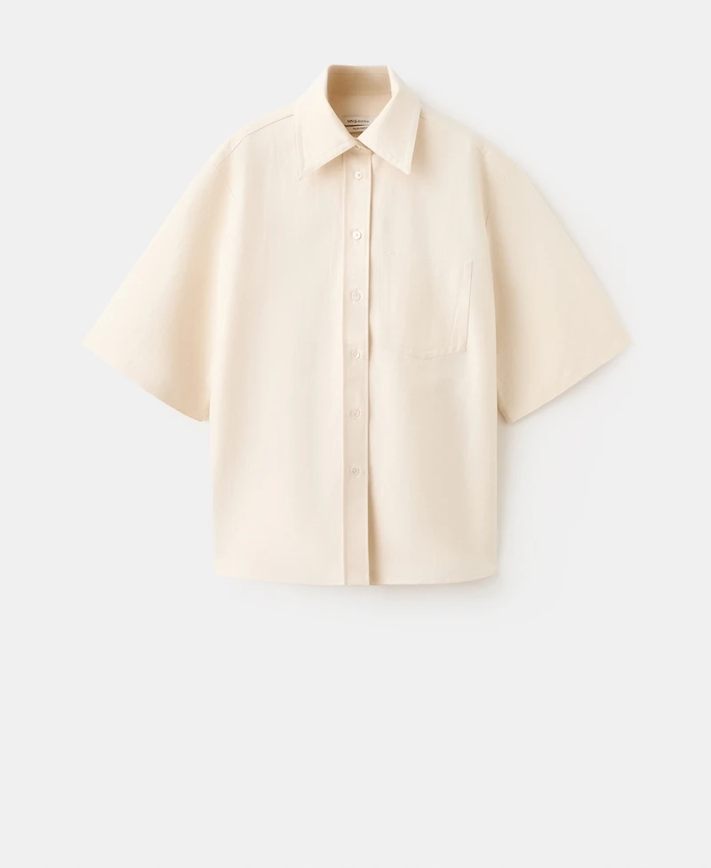 Selection Mango Women's Bow Detail Short-Sleeved Shirt