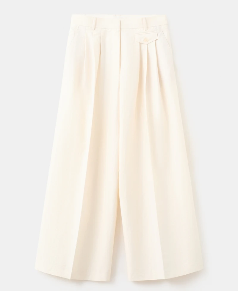 Selection Mango Women's Pleated Straight Cotton Pants