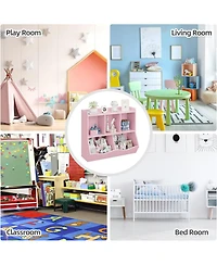 gaomon Multi-Shelf Toy Bookshelf and Bookcase, 2-Piece Cubby Organizer Cabinet for Storage, Bedroom, Playroom