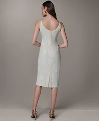 Donna Karan New York Women's Sleeveless Midi Dress with Lace Print