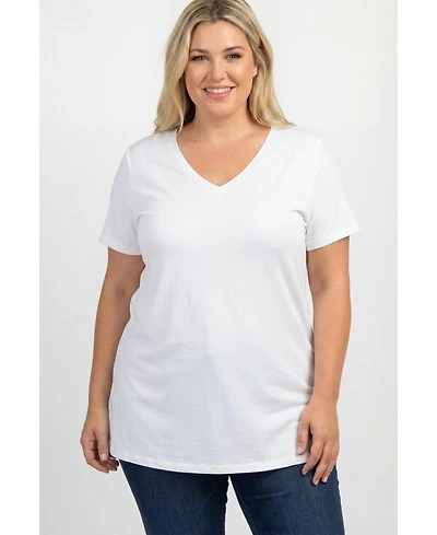 Woman Within Plus Perfect Short-Sleeve V-Neck Tunic