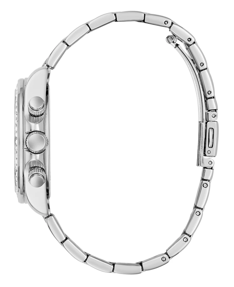 Guess Women's Glitz Silver-Tone Stainless Steel Multi-Function Watch, 36mm