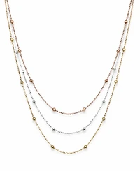 And Now This Silver Plated Beaded 18" Layered Necklace