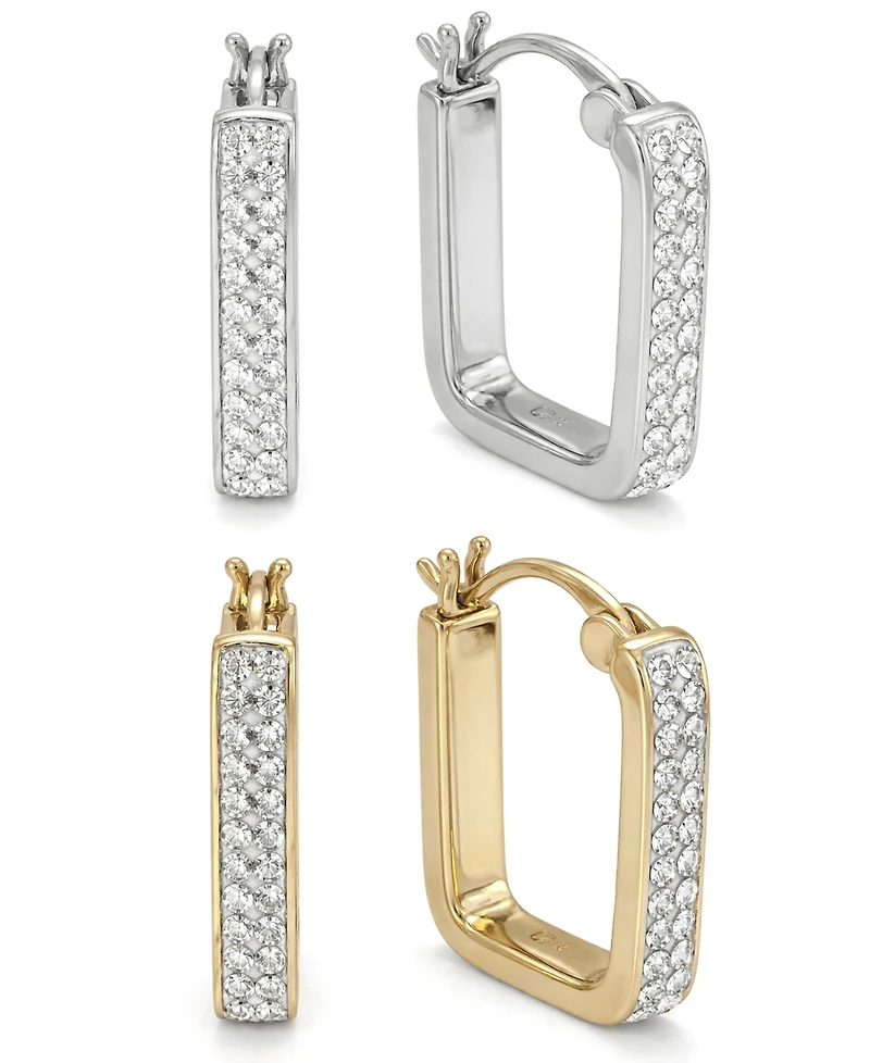 And Now This Gold Plated 2-Piece Click Top Hoop Earrings Set