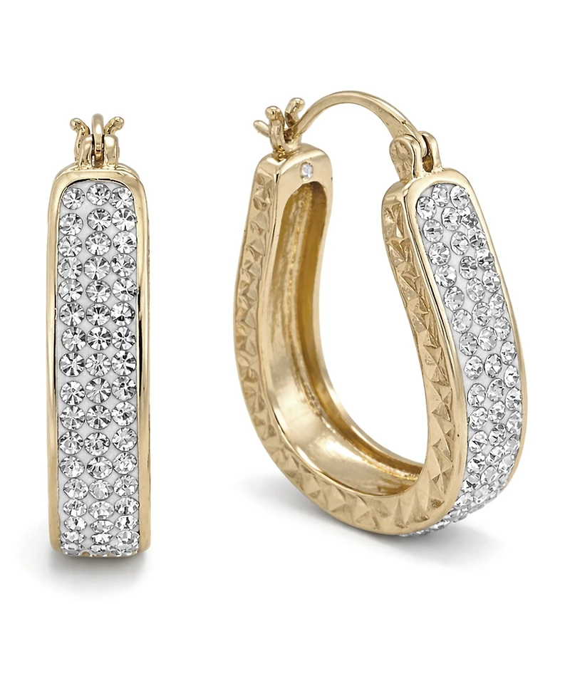 And Now This Clear Crystal Diamond Cut Hoop Earrings