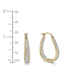 And Now This Crystal & Out Teardrop Hoop Earrings Silver Plate, Gold-Plate or Rose Gold Plate