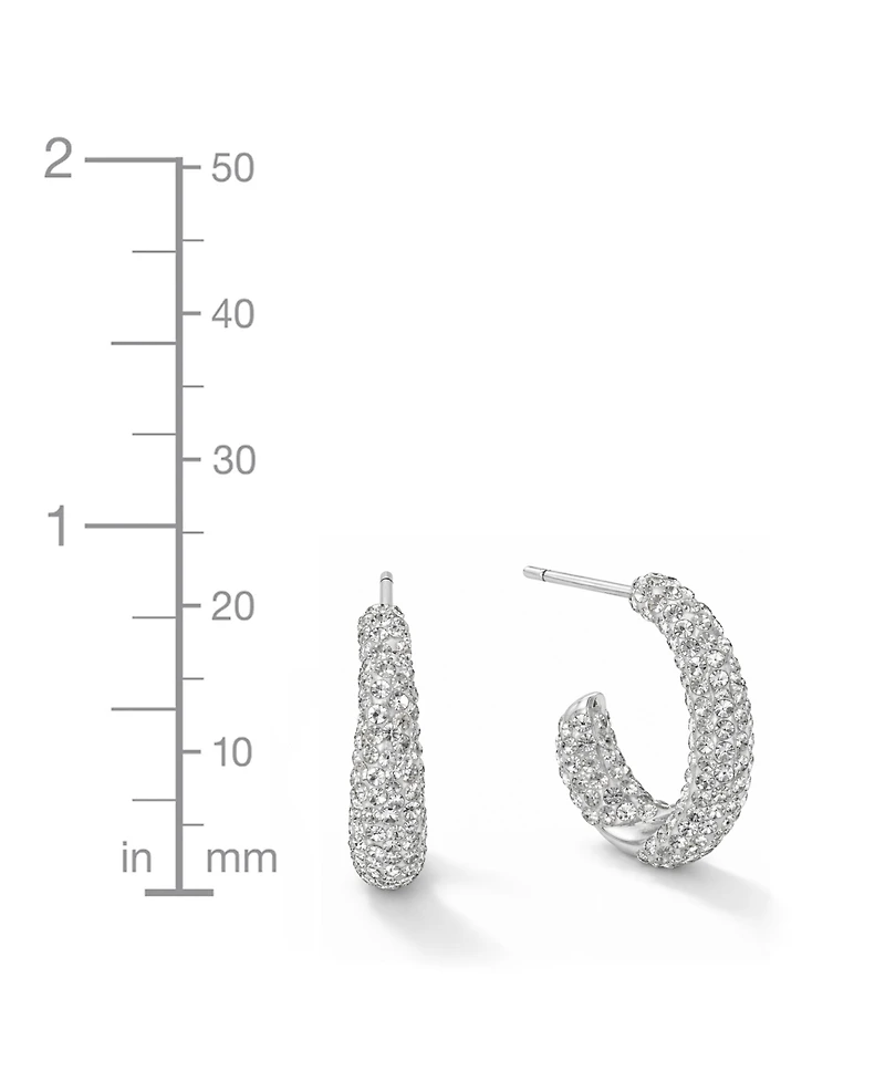 And Now This Pave Crystal C-Hoop Post Earrings
