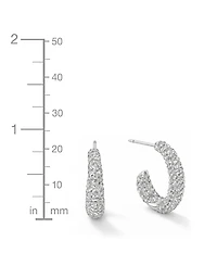 And Now This Pave Crystal C-Hoop Post Earrings