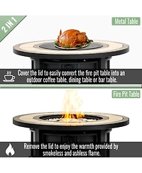 Streamdale Furniture 50K Btu Propane Fire Pit Table w/ Mosaic Top