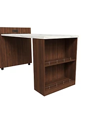 Streamdale Furniture Expandable Kitchen Island Dining Table and Power Outlet