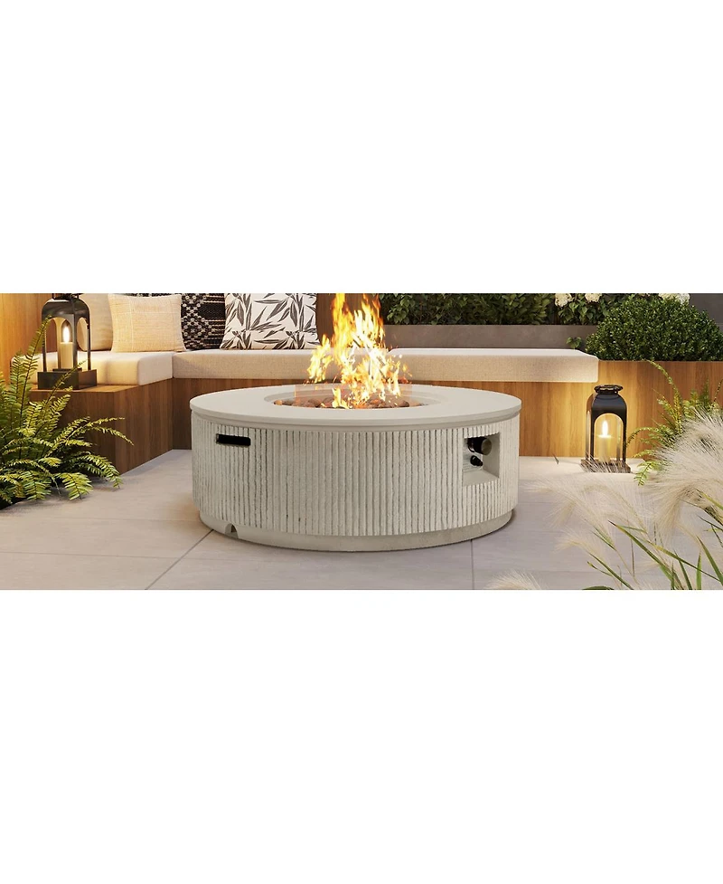 Streamdale Furniture 50K Btu Propane Fire Pit Table w/Lava Rocks and Cover