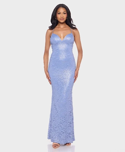 Alex & Sophia Juniors' Spaghetti Straps Sweetheart Neck Ball Gown