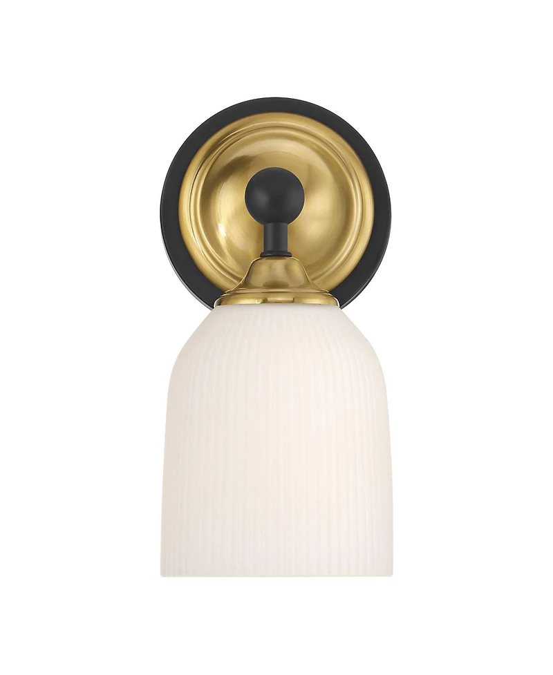 Possini Euro Design Possini Euro Zaragoza 9 1/2" High Gold and Matte Black Wall Sconce