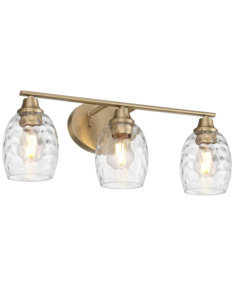 Possini Euro Design Possini Euro Stellan 22"W Satin Brass Water Glass 3-Light Bath Light