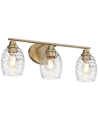 Possini Euro Design Possini Euro Stellan 22"W Satin Brass Water Glass 3-Light Bath Light