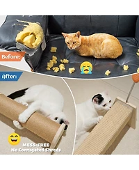 Aronkl Horizontal Sisal Cat Scratch Pad Large Scratcher With Spring Protect Furniture For Indoor Kitten