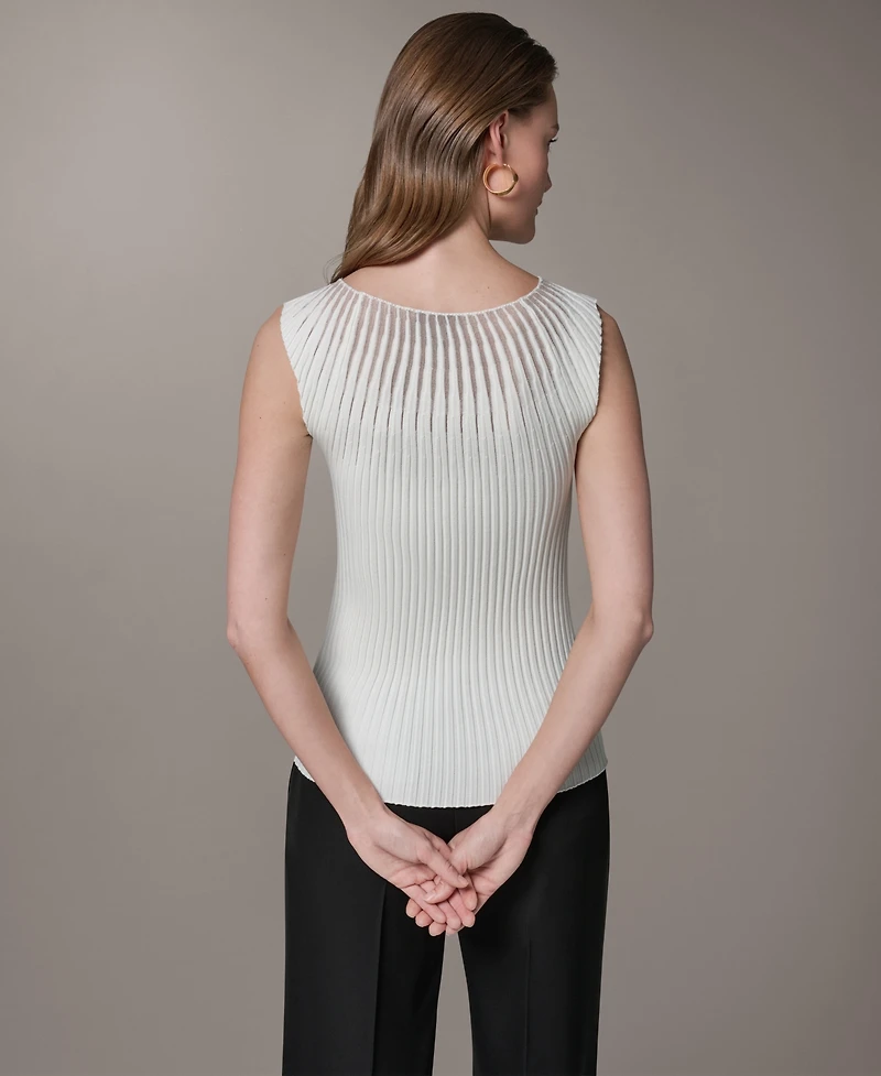 Donna Karan New York Petite Crewneck Sleeveless Sweater Top