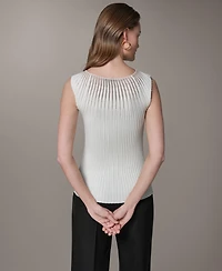 Donna Karan New York Petite Crewneck Sleeveless Sweater Top