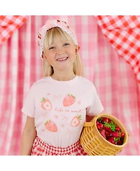 Sweet Wink Toddler Girls Life Is Strawberry Short Sleeve T-Shirt