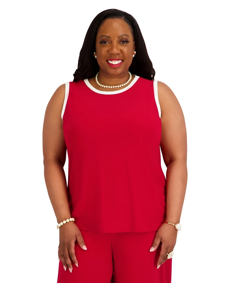 Kasper Women's Crewneck Sleeveless Blouse