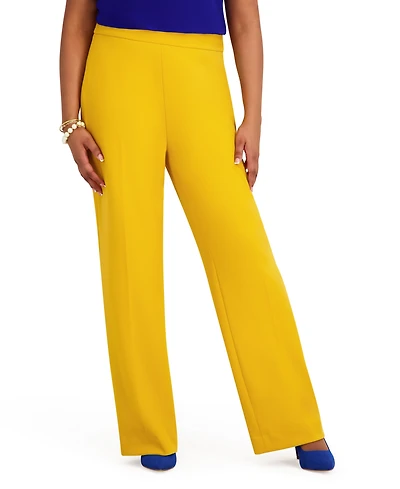 Kasper Women's Elasticized Back Wide-Leg Pants