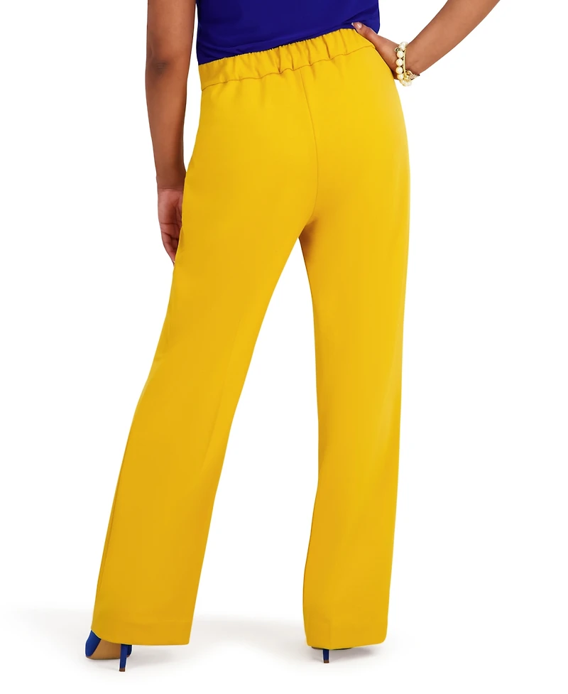 Kasper Women's Elasticized Back Wide-Leg Pants