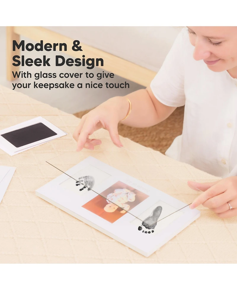 Inkless Baby Hand And Footprint Kit Frame, Mess Free Picture Frame for Newborn