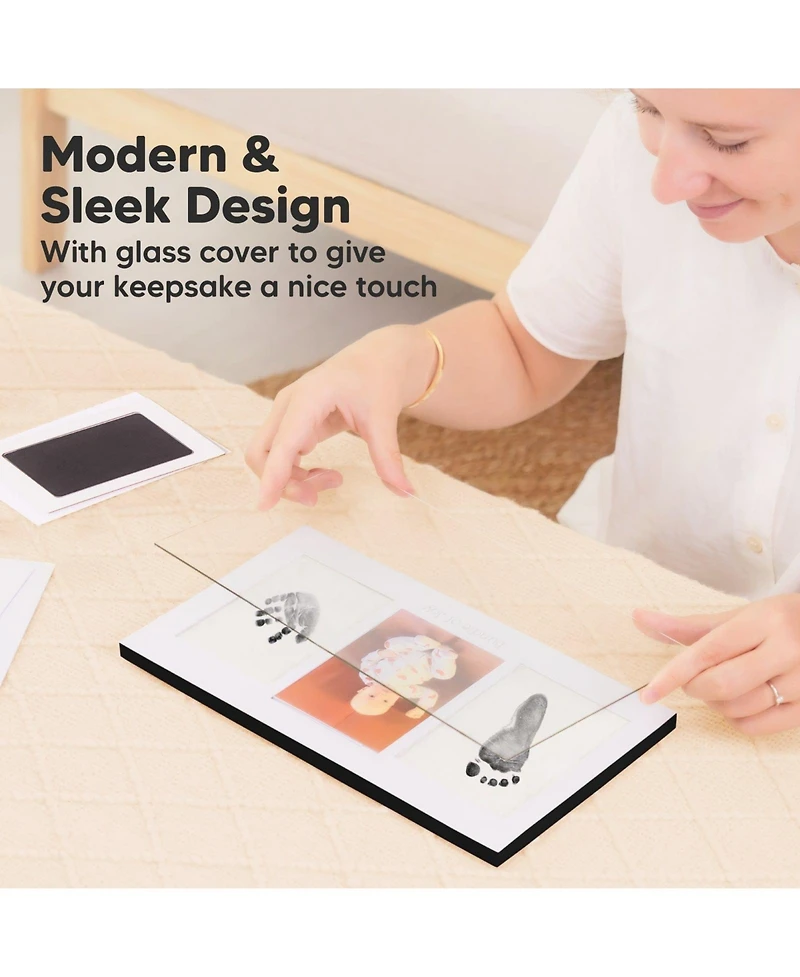 Inkless Baby Hand And Footprint Kit Frame, Mess Free Picture Frame for Newborn