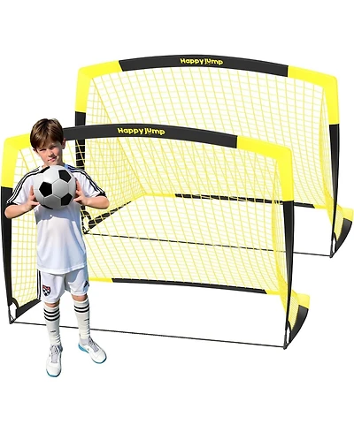 Happy Jump Portable Soccer Goal, Large-Frame Design Built for Long-Term Development, Easy Setup for Backyard, Park or School Training