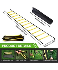 Happy Jump Agility Ladder 12 Rung 20 Ft Speed Training Ladder Drill Sports Workout Equipment for Football Soccer Footwork Exercise