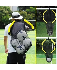 Happy Jump 3-in-1 Football Target Net and Portable Ball Bag, Easy to Attach Soccer Training Equipment with Upgraded Metal Tubes for Accuracy Practice