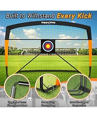 Happy Jump Soccer Goal 7'x5', 6.6 x3.3', 5'x3.6', 4'x3', 3'x2.2' Soccer Net for Kids Backyard