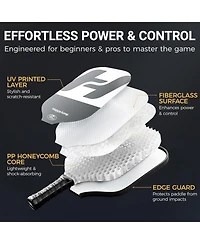 Happy Jump Pickleball Paddle Set - Usapa Approved Fiberglass Rackets with 4 Balls and Bag - Great Gift for Family, Friends and Pickleball Lovers