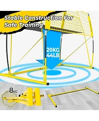 Happy Jump 8x11 Ft Professional Adjustable Volleyball Training Equipment, 3 Height Levels (6.5-8 Ft) Includes Volleyball for Indoor/Outdoor Training