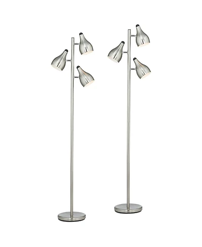 360 Lighting Trac 64" Tall Tree-Style 3-Light Standing Floor Lamps, Set of 2