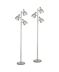 360 Lighting Trac 64" Tall Tree-Style 3-Light Standing Floor Lamps, Set of 2