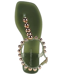 Jeffrey Campbell Women's Plated Studded T-Strap Jelly Sandals