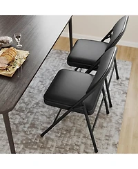 gaomon 8-Pack Metal Folding Chairs, Padded Seat and Back, Heavy Duty Steel, 350 lb Stackable, Office/Event