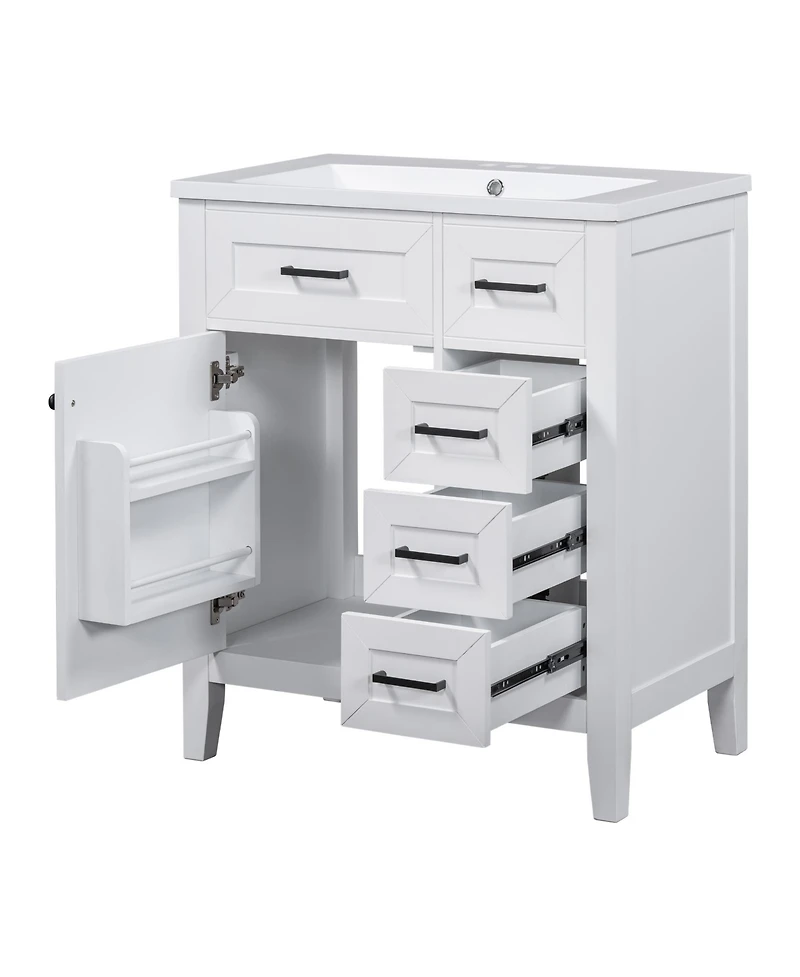 Casainc 30" Bathroom Vanity with Sink Combo, Bathroom Storage Cabinet with Drawers, Solid Frame and Mdf Board