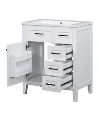 Casainc 30" Bathroom Vanity with Sink Combo, Bathroom Storage Cabinet with Drawers, Solid Frame and Mdf Board