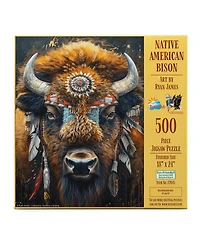 SunsOut Native American Bison 500 piece Jigsaw Puzzle for Adults