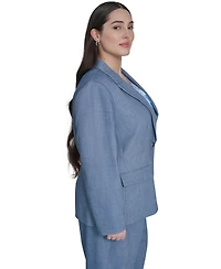Calvin Klein Plus Size One-Button Notch Collar Jacket