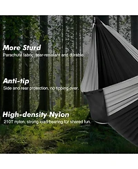 gaomon Durable Camping Hammock - 500lbs Portable Nylon Chair Double with Tree Straps for Travel, Backpacking